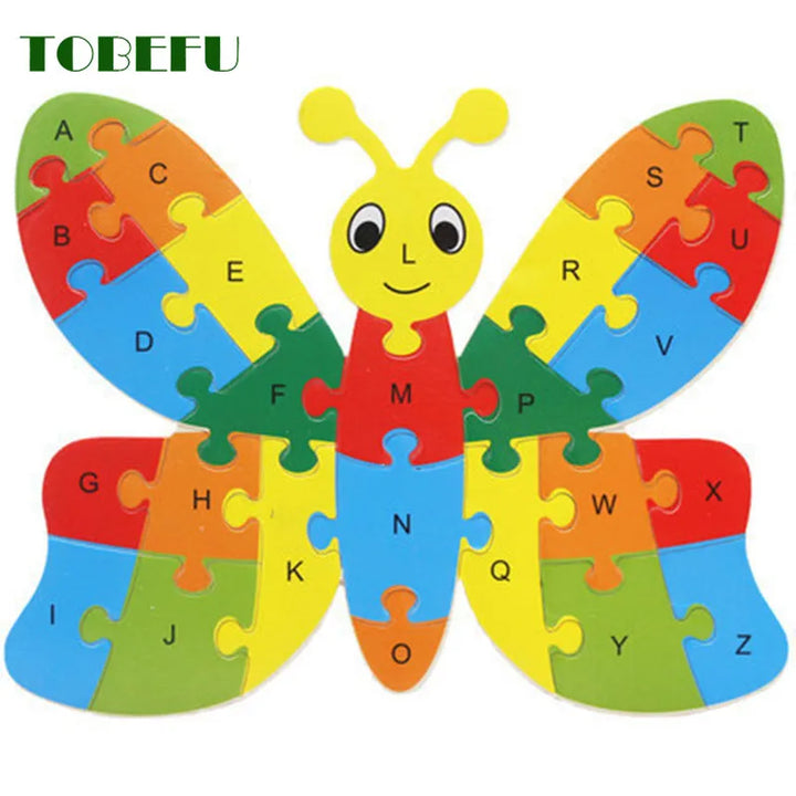 Children Cognition Intelligence Toy, Wood Animal Puzzle