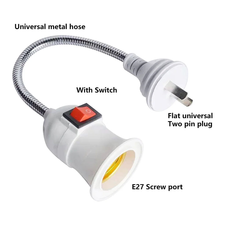 Direct plug swivel lamp head lamp mouth E27 with switch