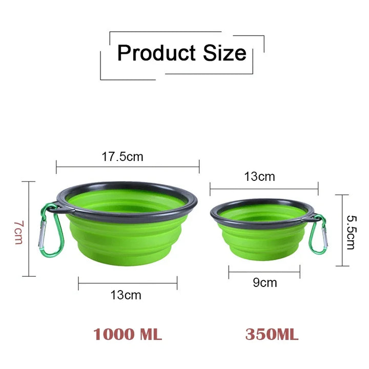 Folding Portable Silicone Dog Feeder Bowl 2 In 1