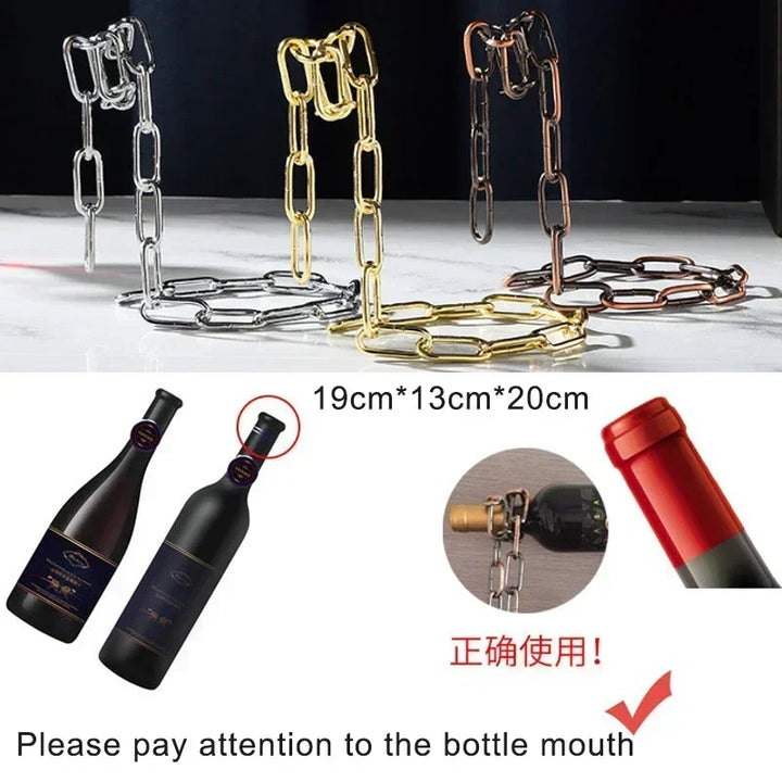 Magical Suspension iron Chain Wine Racks One Bottle