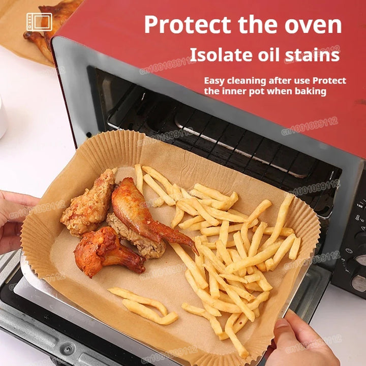 100/50PCS Rectangle Air Fryer Paper Square