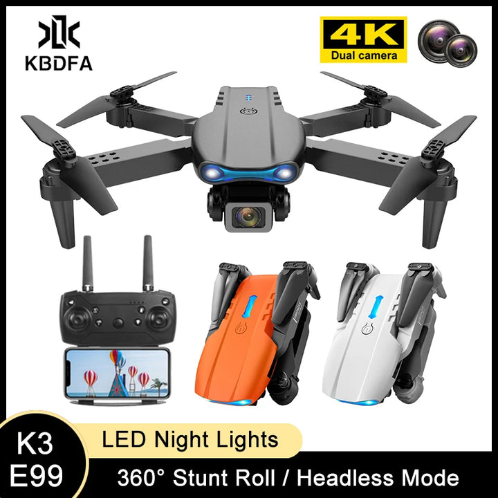 KBDFA K3 E99 Pro Drone Professional Quadcopter 4K Dual Camera  Remote Control