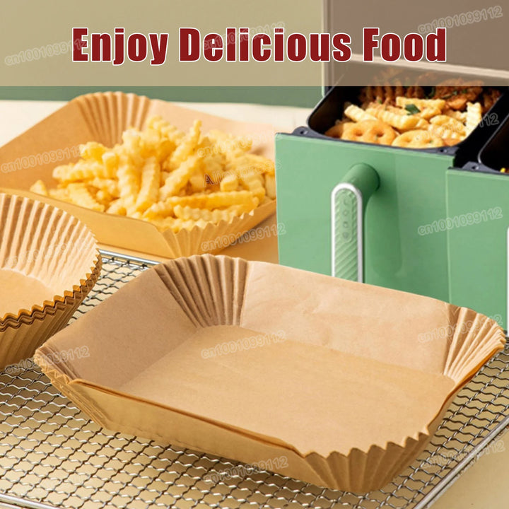 100/50PCS Rectangle Air Fryer Paper Square