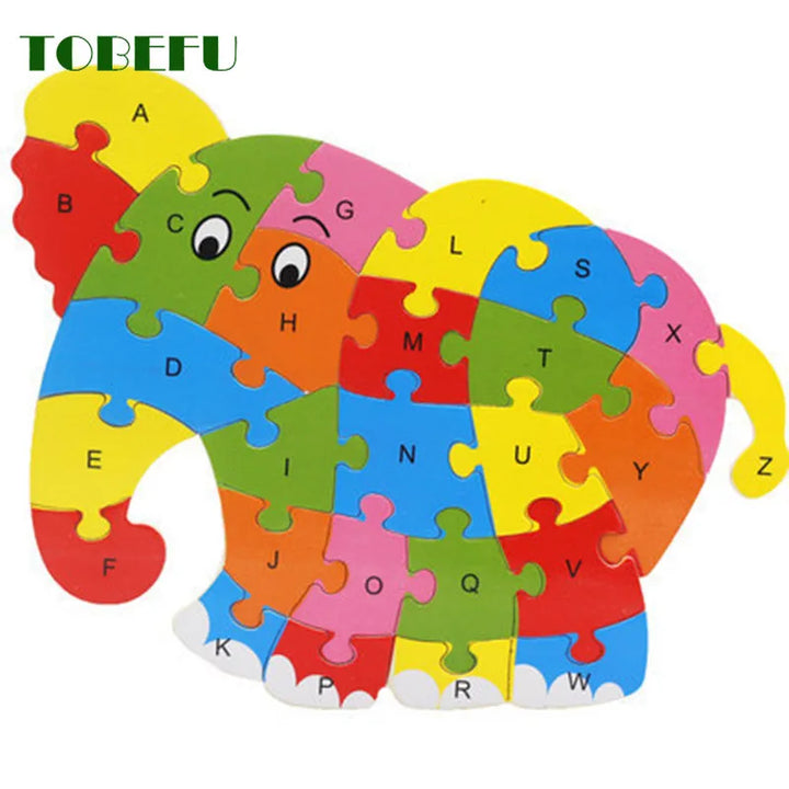 Children Cognition Intelligence Toy, Wood Animal Puzzle