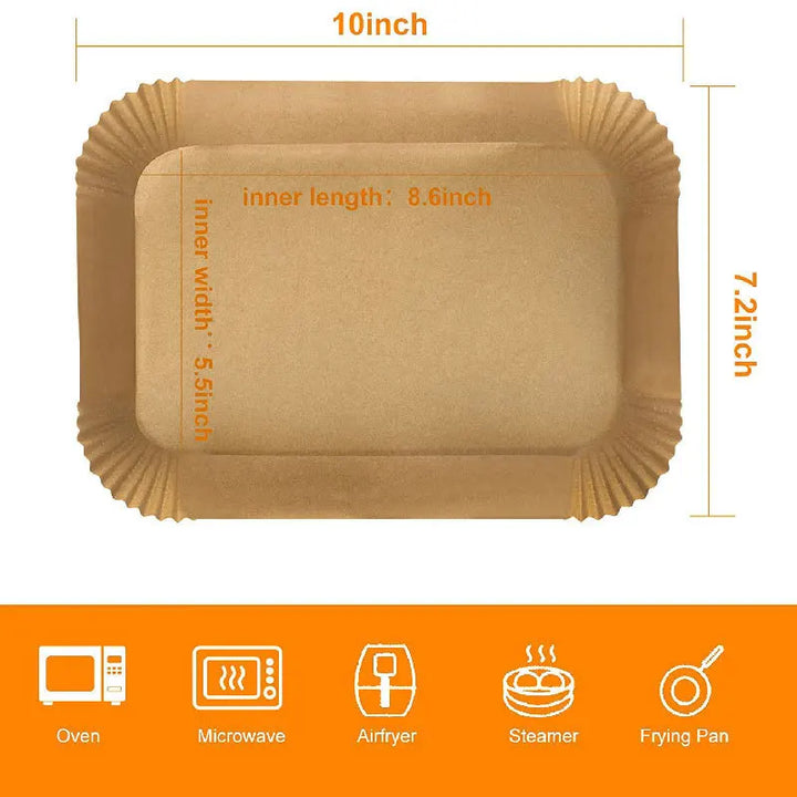 100/50PCS Rectangle Air Fryer Paper Square