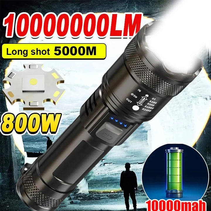 High Strong Power Led Flashlights 2000LM  USB Charging