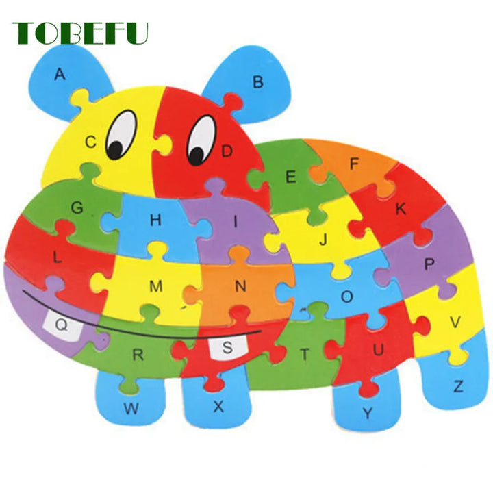 Children Cognition Intelligence Toy, Wood Animal Puzzle