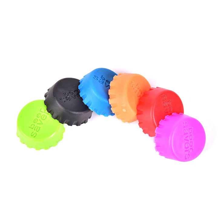 6 Pcs Silicone Beer Bottle Cap Reuse Practical Colorful