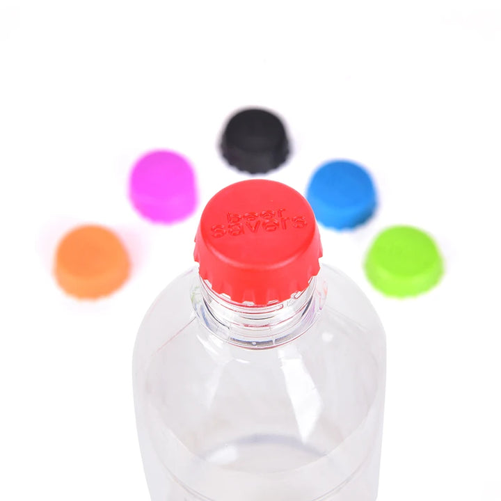 6 Pcs Silicone Beer Bottle Cap Reuse Practical Colorful