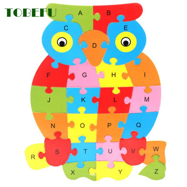 Children Cognition Intelligence Toy, Wood Animal Puzzle