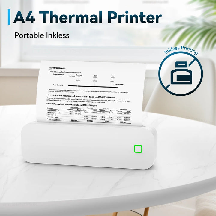 Portable A4 Thermal Printer D210 Wireless